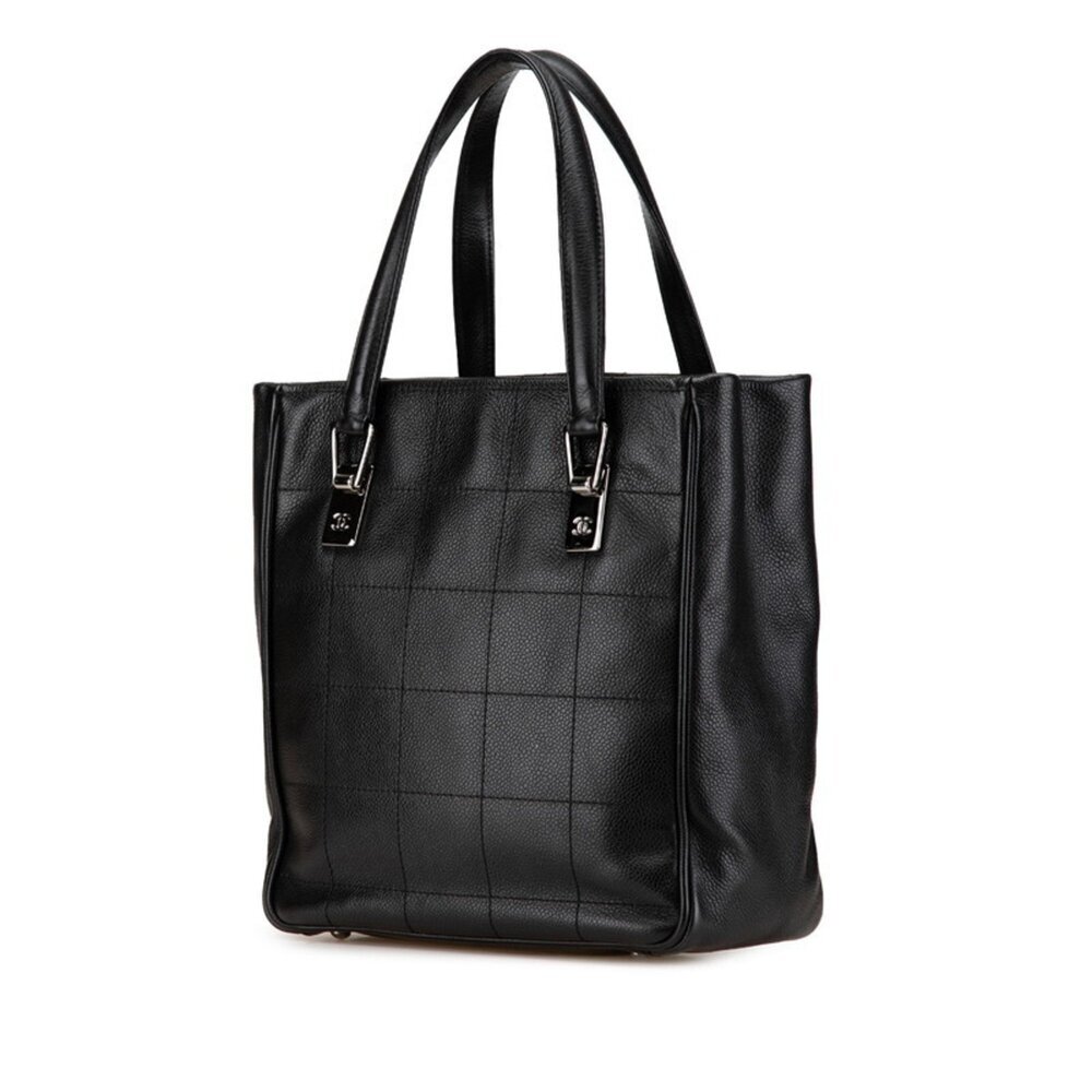 CHANEL Black Caviar Leather Logo Tote Bag - Picture 2 of 10